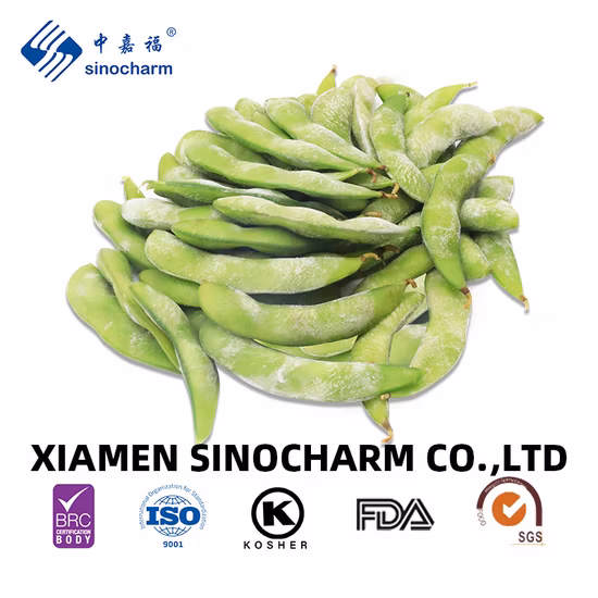 Sinocharm Green Healthy 75# オーガニック フレッシュ IQF 調理済み冷凍枝豆、Brc 入り